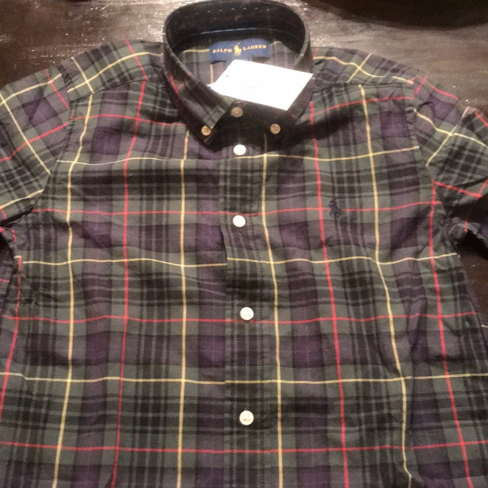 NWT Ralph Lauren Plaid Button Down Dress Shirt